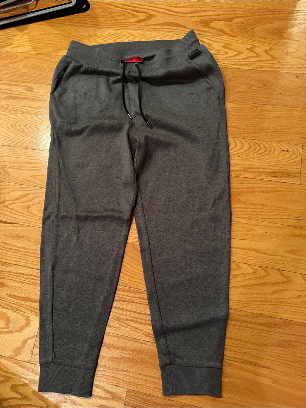 Boss Charcoal Gray Drawstring Jogger Pants for boy